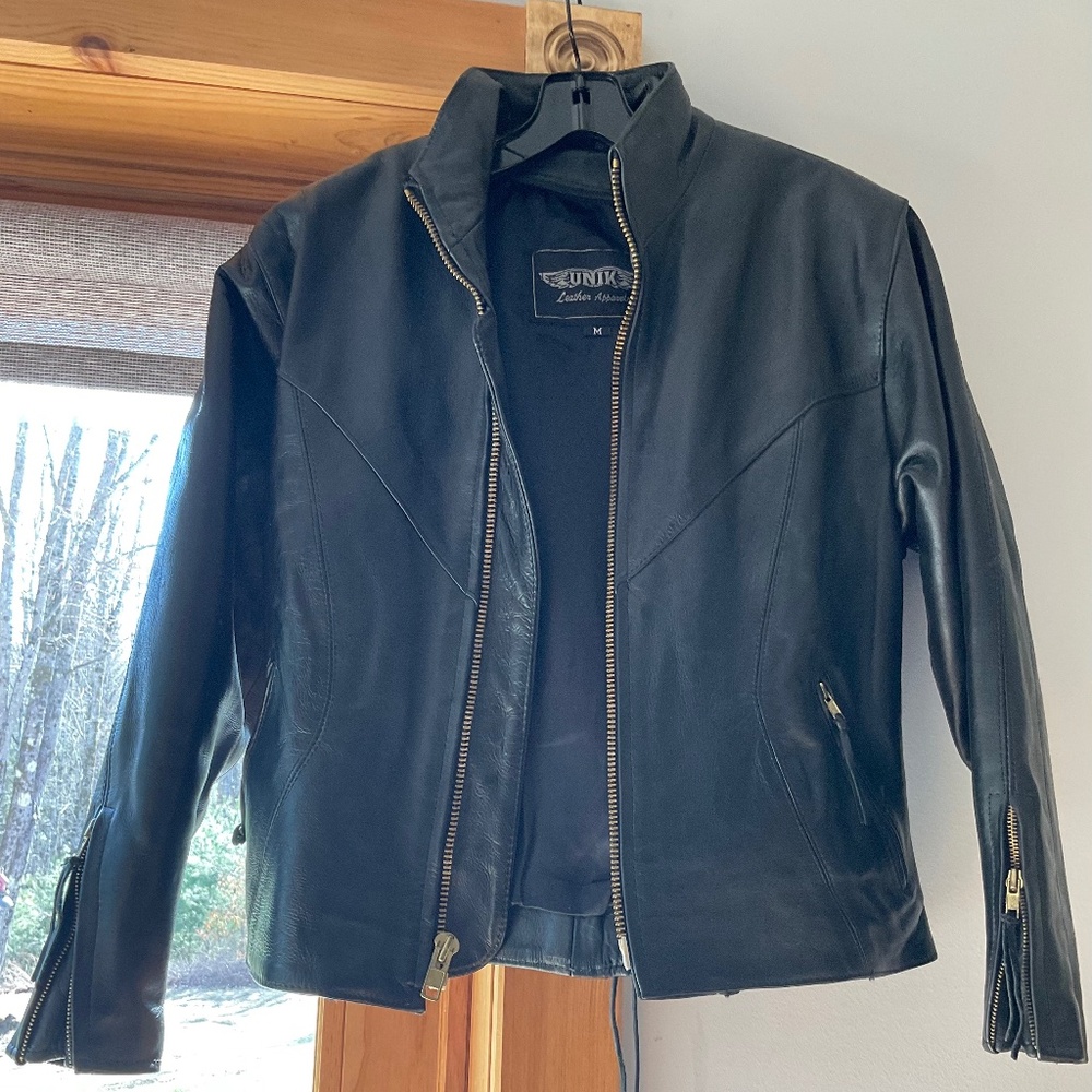 Woman’s Leather jacket black motorcycle